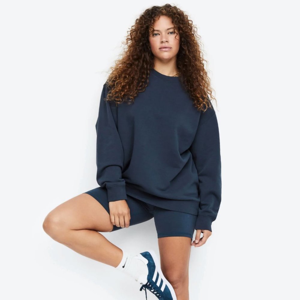 Mate the Label Fleece Oversized Sweatshirt in Midnight